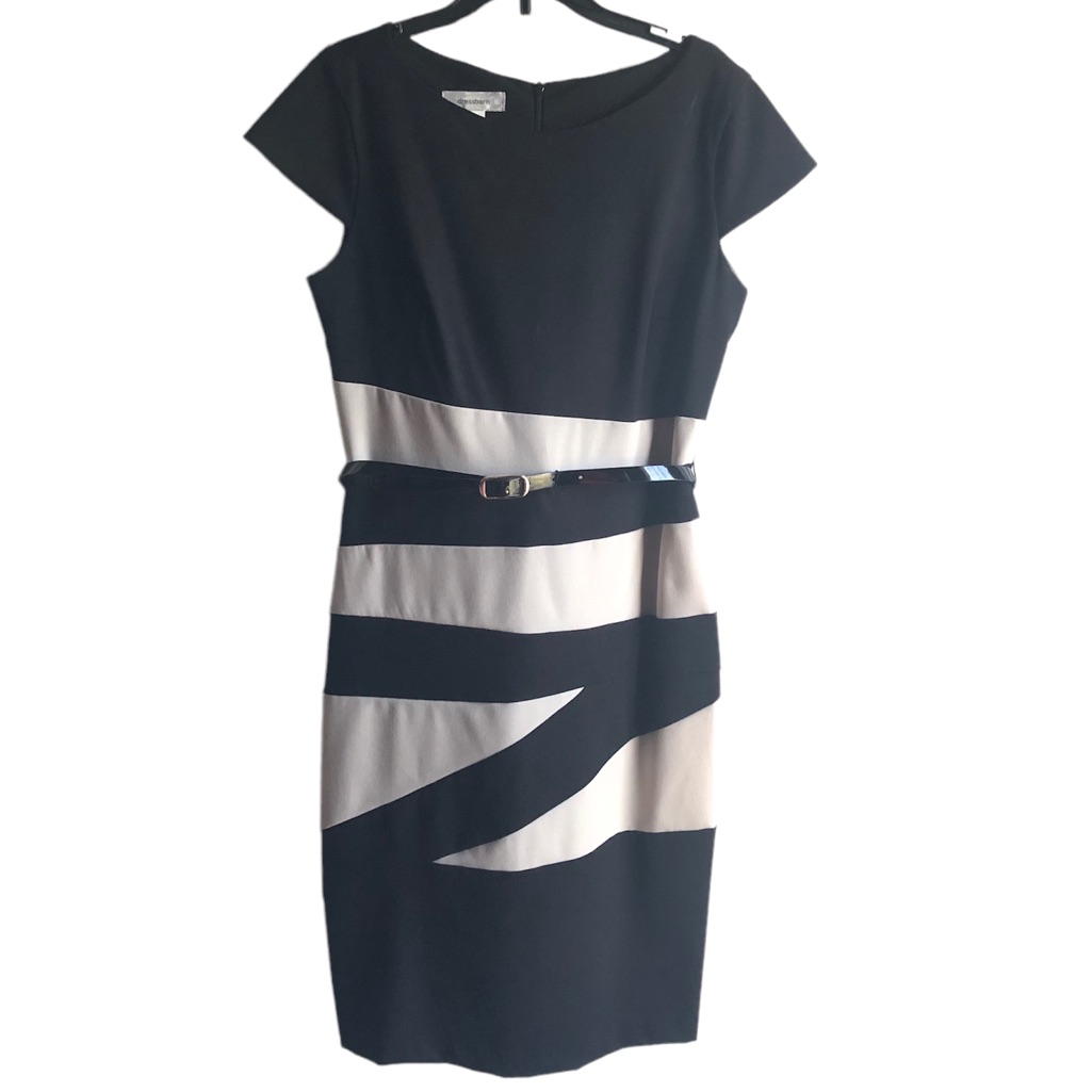 Black & Tan Capped Sleeved Dress Size 6